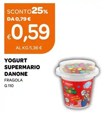 YOGURT SUPERMARIO DANONE FRAGOLA G 110