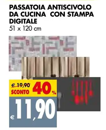 Tigros Passatoia Antiscivolo da Cucina con Stampa Digitale 51x120cm offerta