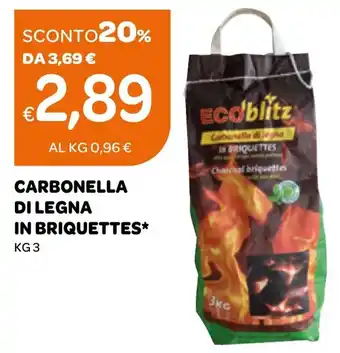 Ekom CARBONELLA DI LEGNA IN BRIQUETTES* KG 3 offerta