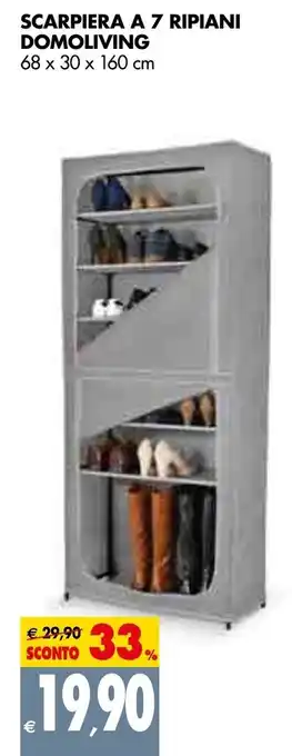 Domoliving Scarpiera A 7 Ripiani 68x30x160cm