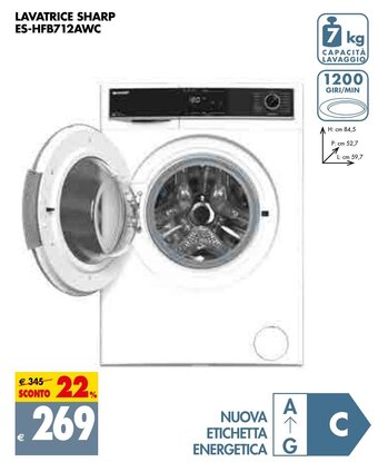 Tigros Sharp Lavatrice ES-HFB712AWC offerta