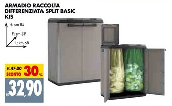 Tigros Armadio Raccolta Differenziata Split Basic Kis offerta