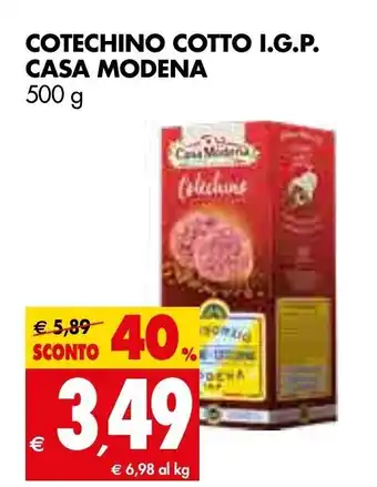 Tigros Casa Modena Cotechino Cotto I.G.P. 500g offerta
