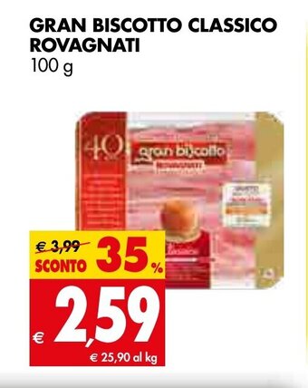 Tigros Rovagnati Gran Biscotto Classico 100g offerta