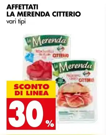 Tigros 30% Sconto Citterio La Merenda Affettati offerta