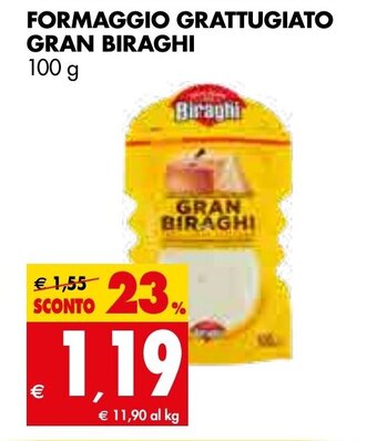 Tigros Gran Biraghi Formaggio Grattugiato 100g offerta