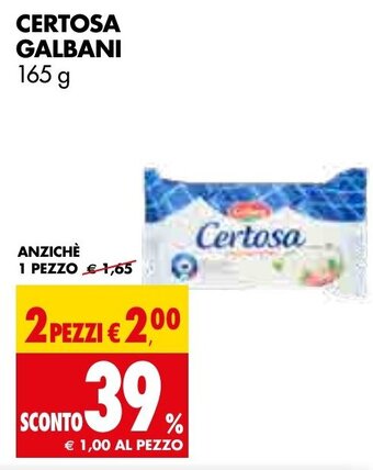Tigros Galbani Certosa 165g offerta