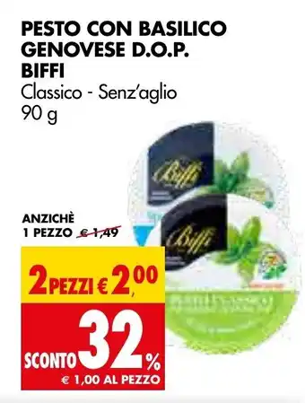 Tigros Biffi Pesto con Basilico Genovese D.O.P. 90g offerta