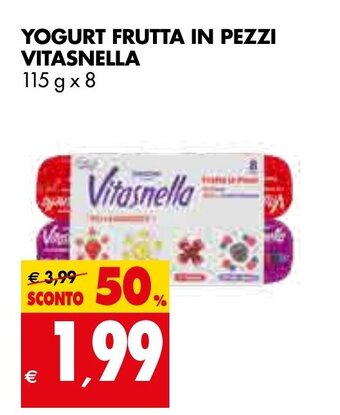 Tigros Vitasnella Yogurt Frutta in Pezzi 115g x 8 offerta