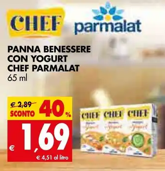 Tigros Parmalat Panna Benessere con Yogurt Chef 65ml offerta