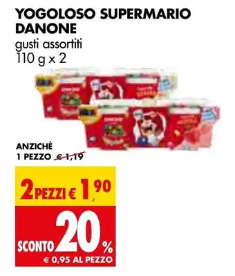 Tigros Danone Yogoloso Supermario 110g x 2 offerta