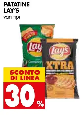 Tigros 30% Sconto Lay's Patatine offerta