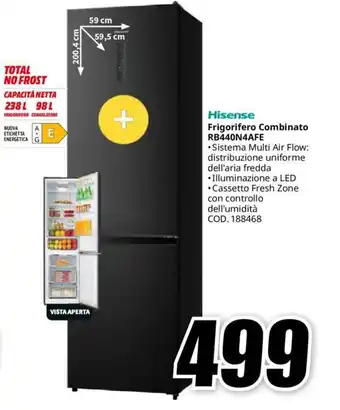 MediaWorld Hisense Frigorifero Combinato RB440N4AFE offerta