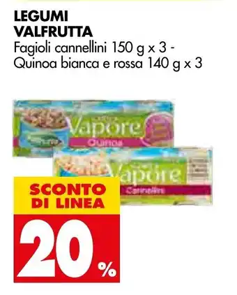 Tigros 20% Sconto Valfrutta Legumi 150g x 3 - 140g x 3 offerta