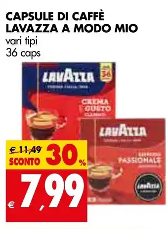 Tigros Lavazza A Modo Mio Capsule di Caffè 36 caps offerta