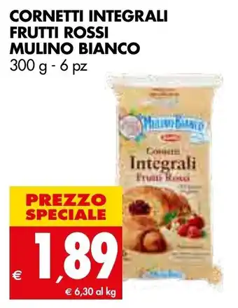 Tigros Mulino Bianco Cornetti Integrali Frutti Rossi 300g - 6pz offerta
