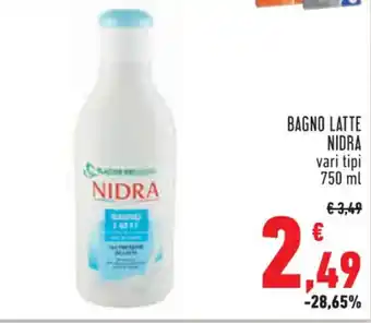 Conad BAGNO LATTE NIDRA vari tipi 750 ml offerta