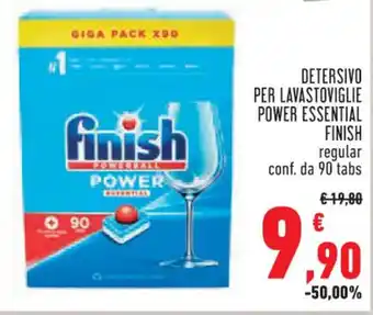 Conad DETERSIVO PER LAVASTOVIGLIE POWER ESSENTIAL FINISH regular conf. da 90 tabs offerta