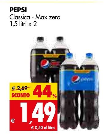 Tigros Pepsi 1,5 litri x 2 offerta