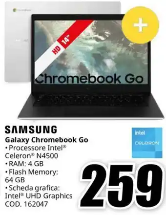 MediaWorld SAMSUNG Galaxy Chromebook Go offerta