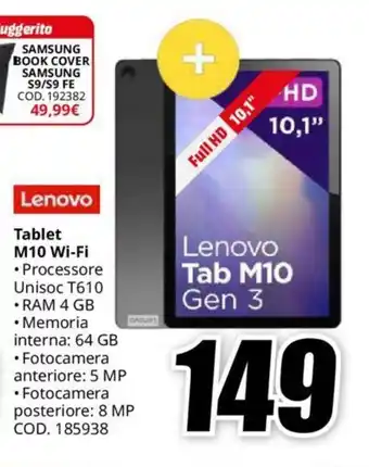 MediaWorld Lenovo Tablet M10 Wi-Fi offerta