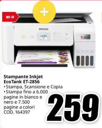 MediaWorld Stampante Inkjet EcoTank ET-2856 offerta