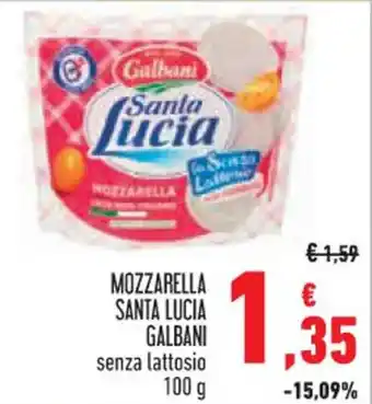 Conad MOZZARELLA SANTA LUCIA GALBANI senza lattosio 100 g offerta