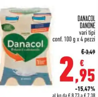 Conad DANACOL DANONE vari tipi conf. 100 g x 4 pezzi offerta