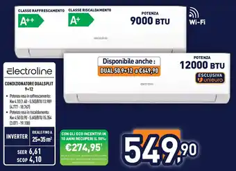 Unieuro Electroline CONDIZIONATORE DUALSPLIT offerta