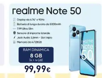Unieuro realme Note 50 offerta