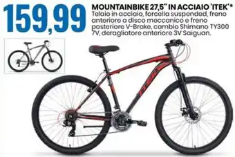 Eurospin MOUNTAINBIKE 27,5" IN ACCIAIO 'ITEK' offerta