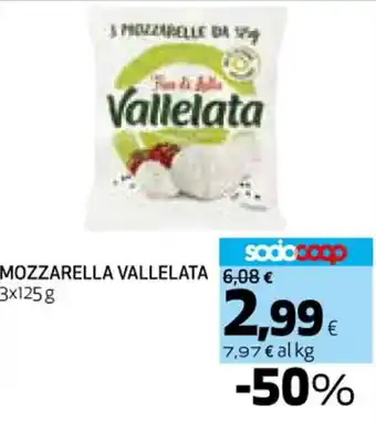 Coop MOZZARELLA VALLELATA 3 x 125 g offerta