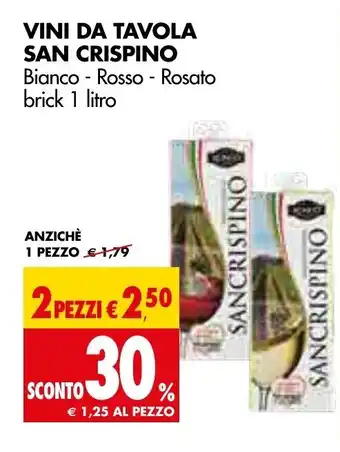 Tigros San Crispino Vini da Tavola 1 litro offerta