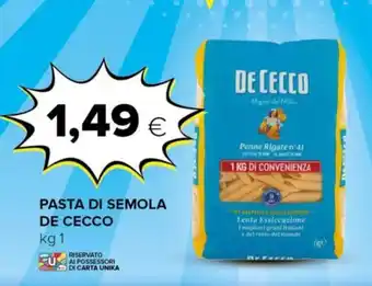 Oasi PASTA DI SEMOLA DE CECCO kg 1 offerta