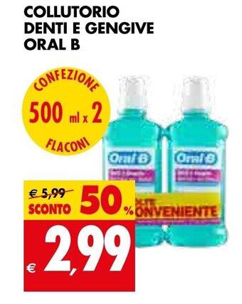 Tigros Oral-B Collutorio Denti e Gengive 500ml x 2 offerta