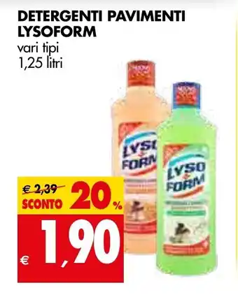 Tigros Lysoform Detergente Pavimenti 1,25 litri offerta