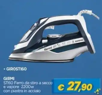 GIRMI ST60 Ferro da stiro a secco e vapore 2200w con piastra in acciaio