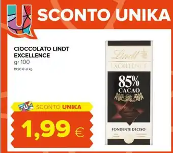 Oasi CIOCCOLATO LINDT EXCELLENCE gr 100 offerta