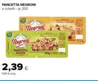 PANCETTA NEGRONI a cubetti - gr 200
