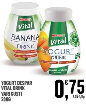 Interspar YOGURT DESPAR VITAL DRINK VARI GUSTI 200G offerta