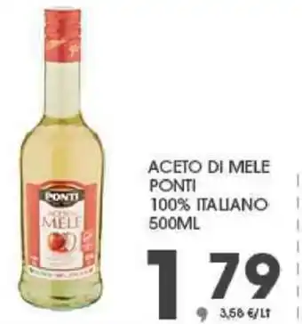 Interspar ACETO DI MELE PONTI 100% ITALIANO 500ML offerta