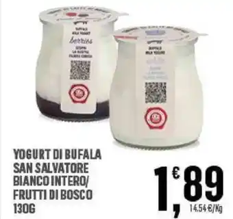 Interspar YOGURT DI BUFALA SAN SALVATORE BIANCO INTERO/ FRUTTI DI BOSCO 130G offerta