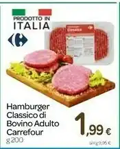 Carrefour Express Carrefour hamburger classico di bovino adulto offerta