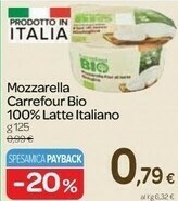 Carrefour Express Carrefour bio mozzarella 100% latte italiano offerta