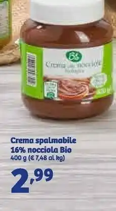 In'S Mercato Crema spalmabile 16% nocciola bio offerta