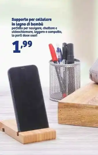 In'S Mercato Supporto per cellulare in legno di bambù offerta