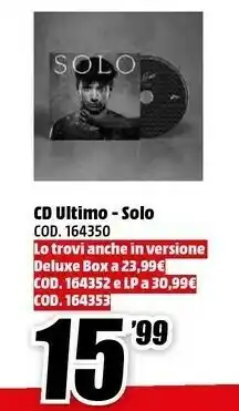 MediaWorld Cd ultimo - solo cod, 164350 offerta