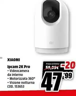 MediaWorld Ipcam 2k pro videocamera da interno offerta
