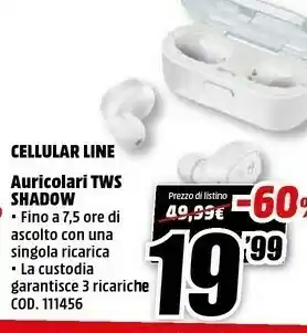 MediaWorld Auricolari tws shadow offerta