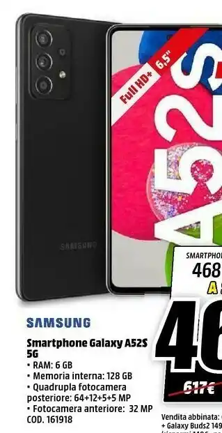 MediaWorld Galaxy a52s 5g 6.5" 6 gb 128 gb offerta